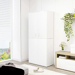 vidaXL Armoire à chaussures Blanc 80x39x178 cm Bois d'ingénierie 