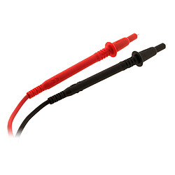 Lot de 2 cordons pointe de touche Ø4mm avec fiche coudée : 1 rouge + 1 noir - Zenitech