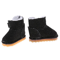 mode bowknot neige bottes chaussures pour 12 '' blythe poupées vêtements noir Bottes de neige de poupée