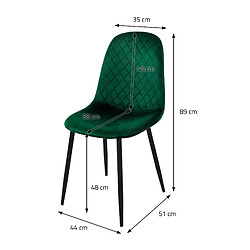 Acheter ML-Design Lot de 8 chaises de salle à manger vert foncé velours avec dossier pieds en noir