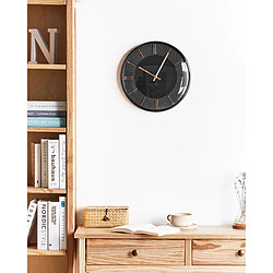 Beliani Horloge murale ø 34 cm noir DAROCA