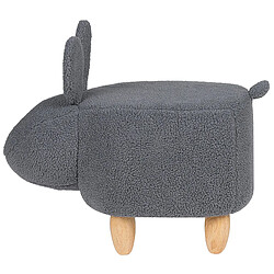 Acheter Beliani Tabouret enfant en tissu peluche gris BUNNY