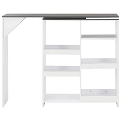 vidaXL Table de bar avec tablette amovible Blanc 138x39x110 cm