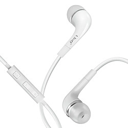 LinQ Écouteurs Intra-auriculaires Jack 3.5mm Boutons Commande Longueur 1.2m Blanc