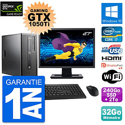 PC Tour HP 800 G1 27" Gaming GTX 1050Ti i7-4790 RAM 32Go 240Go SSD + 2To W10 · Occasion 