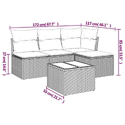 Avis vidaXL Salon de jardin 5 pcs avec coussins noir résine tressée