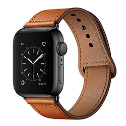 Wewoo Pour Apple Watch 3/2/1 Génération 38 mm Bracelet en cuir à boucle universelle marron 