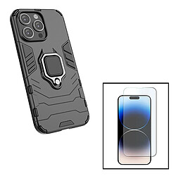 PHONECARE Kit Verre Trempé ClearGlass + Coque 3X1 Military Defender pour Apple iPhone 15 Pro Max - Noir