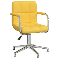 vidaXL Chaise pivotante de salle à manger Jaune moutarde Tissu 