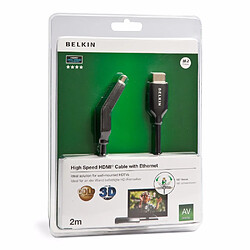 Belkin CABLE HDMI M M 2M BLK GLD DUAL-SWVEL HSPD W ETHRNT