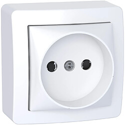 prise de courant - 2p - connexion rapide - cadre saillie - blanc polaire - schneider electric alb62274p 