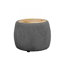 Bestmobilier Mahina - table basse ronde - en tissu bouclette et plateau en bois - 55 cm Mahina - table basse ronde - en tissu bouclette et plateau en bois - 55 cm - Gris foncé