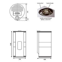 Interstoves Pack Poêle à granules GIULIA 9 Etanche sortie sur le dessus + Conduit Ventouse - Blanc pas cher