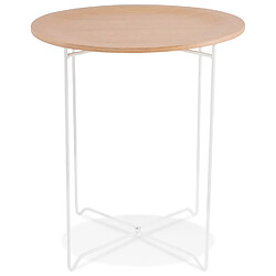 Avis Alterego Table d'appoint design 'TSUNAMI' blanc en bois et métal