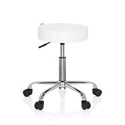 Tabouret / siège pivotant / siège technique OPERATOR II simili-cuir blanc chrome hjh OFFICE