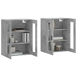 Avis Maison Chic Lot de 2 Armoires murales,Meuble de Rangement,Armoire Suspendue gris béton bois d'ingénierie -MN51239