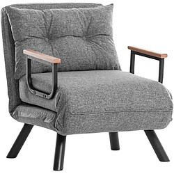 Hanah Home Fauteuil convertible en tissu Sando gris clair.