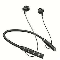 Universal Casque Bluetooth sportif suspendu au cou, casque magnétique sans fil suspendu au cou (noir) 