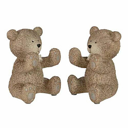 Paris Prix Lot de 2 Serre-Livres Enfant Ours 20cm Marron