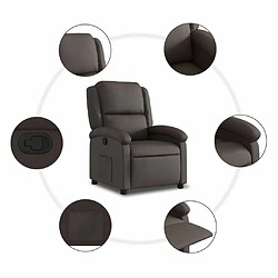 Maison Chic Fauteuil Relax pour salon, Fauteuil inclinable marron foncé cuir véritable -GKD58553 pas cher