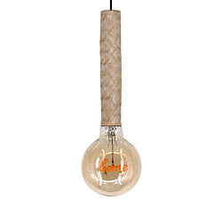 Sampa Suspension design Nala 132cm métal noir et bambou réglable LED