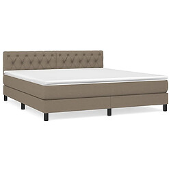 Maison Chic Lit Adulte - Lit simple Lit à sommier tapissier avec matelas moelleux - Meuble de Chambre - Taupe 160x200 cm Tissu -MN63188