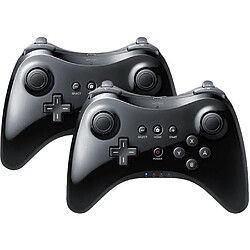 2PCS QUMOX Manette sans Fil Bluetooth Jeu Manette Contrôleur Joystick de Jeux compatible avec Nintendo Wii U (Noir) - Manette co...