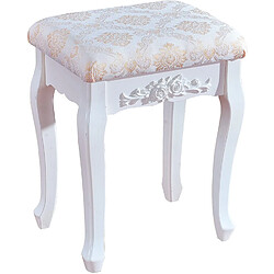 Helloshop26 Tabouret de coiffeuse blanc de style baroque 19_0000364 