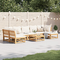 vidaXL Salon de jardin avec coussins 8 pcs bois massif d'acacia