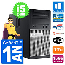 PC Tour Dell OptiPlex 990 Intel i5-2400 RAM 16Go Disque Dur 1To Windows 10 Wifi - Occasion