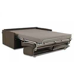 Inside 75 Canapé lit 3 places SUN convertible EXPRESS 140cm tweed marron matelas épaisseur 16cm pas cher