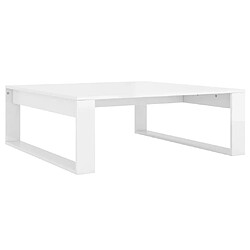 Maison Chic Table basse pour salon | Table à café Blanc brillant 100x100x35 cm Aggloméré -GKD22237