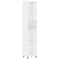 Maison Chic Buffet,Meuble de Rangement,commode pour salon,Cuisine Blanc brillant 34,5x32,5x180 cm Bois d'ingénierie -MN52241