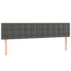 Acheter Maison Chic Tête de lit scandinave à LED,meuble de chambre Gris foncé 200x5x78/88 cm Velours -MN92181