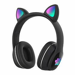 Justgreenbox Over Ear Music Casque sans fil Casque de chat brillant 7 lumières respiratoires de couleur, Bleu 