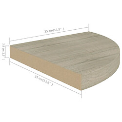 vidaXL Étagère d'angle flottante chêne 35x35x3,8 cm MDF pas cher