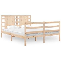 Maison Chic Lit petit double - Cadre de lit,Structure du lit Contemporain pour chambre bois de pin massif 120x190 cm -MN18330