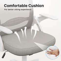 Avis Chaise de bureau ergonomique - Chaise de bureau Rattantree pour chambre à coucher - Chaises d'ordinateur pivotantes - Chaise en maille à dossier moyen avec accoudoirs rabattables et support lombaire - Gris