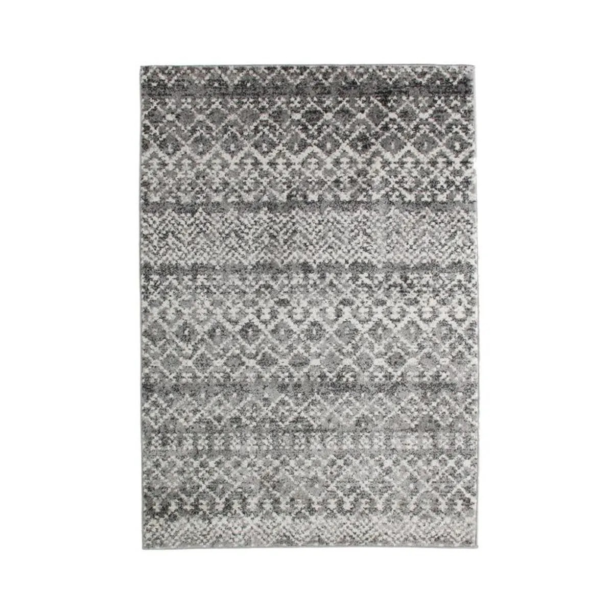 Thedecofactory FERRY - Tapis esprit scandinave à motifs ethniques gris foncé 160x230