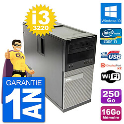 PC Tour Dell 7010 Intel Core i3-3220 RAM 16Go Disque Dur 250Go Windows 10 Wifi - Occasion