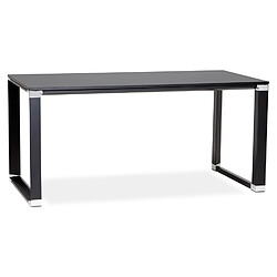 Alterego Bureau droit design 'XLINE' en bois noir - 160x80 cm