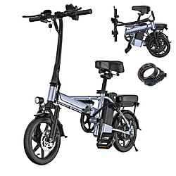 AOVOPRO Vélo électrique 14 pouces- 48V- 500W - 15.6Ah - jusqu'à 60 KM - Gris argenté 