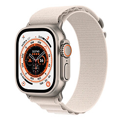 Apple Watch Ultra (GPS + Cellular) 49 mm en Titane avec Bracelet Blanc Starlight Alpine Loop - Taille S