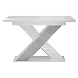 Avis Bestmobilier Tosca - table à manger extensible - blanc et effet béton - 4 à 6 personnes