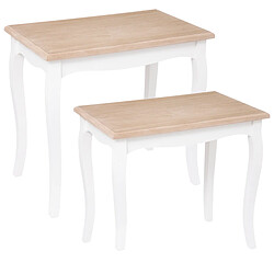 Atmosphera, Createur D'Interieur Lot de 2 tables à café Chrysa blanc - ATMOSPHERA