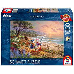 Schmidt Spiele- Thomas Kinkade Disney Donald et Daisy sur la Plage 1000 pièces Puzzle, 59951, coloré 