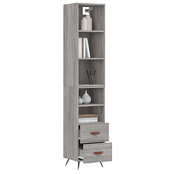 Avis Maison Chic Buffet,Meuble de Rangement,commode pour salon,Cuisine Sonoma gris 34,5x34x180 cm Bois d'ingénierie -MN49945