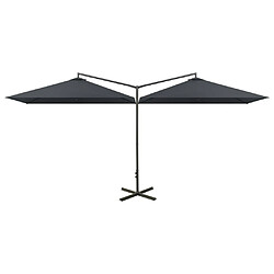 vidaXL Parasol de jardin double avec mât en acier anthracite 600x300cm