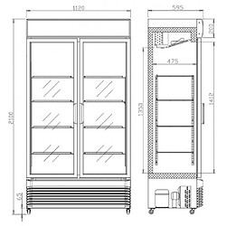 Armoire à Boisson 780 L - Portes Coulissantes - Combisteel - R2902 PortesVitrée