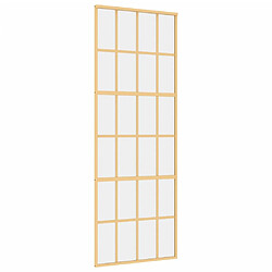 vidaXL Porte coulissante doré 76x205 cm verre ESG clair et aluminium